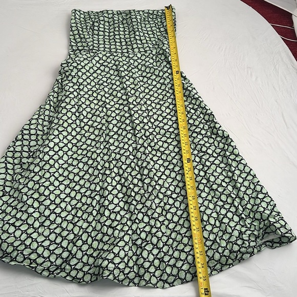 J Crew green and navy cotton strapless dress 2 - Picture 8 of 11